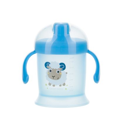 Неразливаща се чаша с твърд накрайник и капаче Canpol Babies, Bunny&Company, 200 мл, 9м+, синя