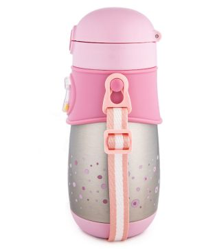 Чаша-термос със силиконова сламка Canpol babies, 300мл., розова