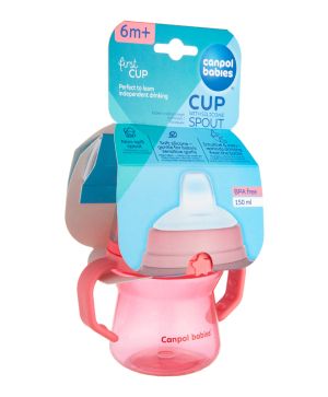 Неразливаща се чаша Canpol babies, FirstCup, 150 мл., 6м+, розова