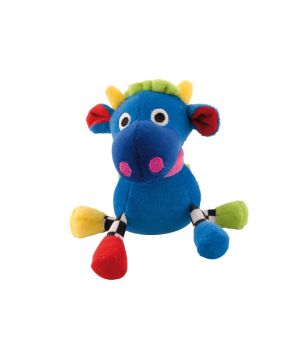Мека играчка с дрънкалка Canpol babies, Crazy Animals, синя кравичка