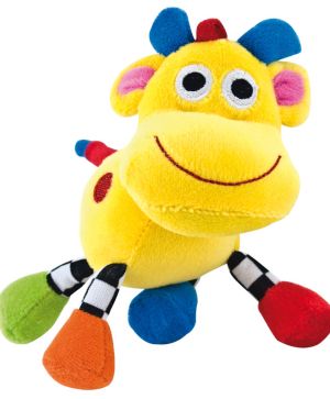Мека играчка с дрънкалка Canpol babies, Crazy Animals, жълта кравичка