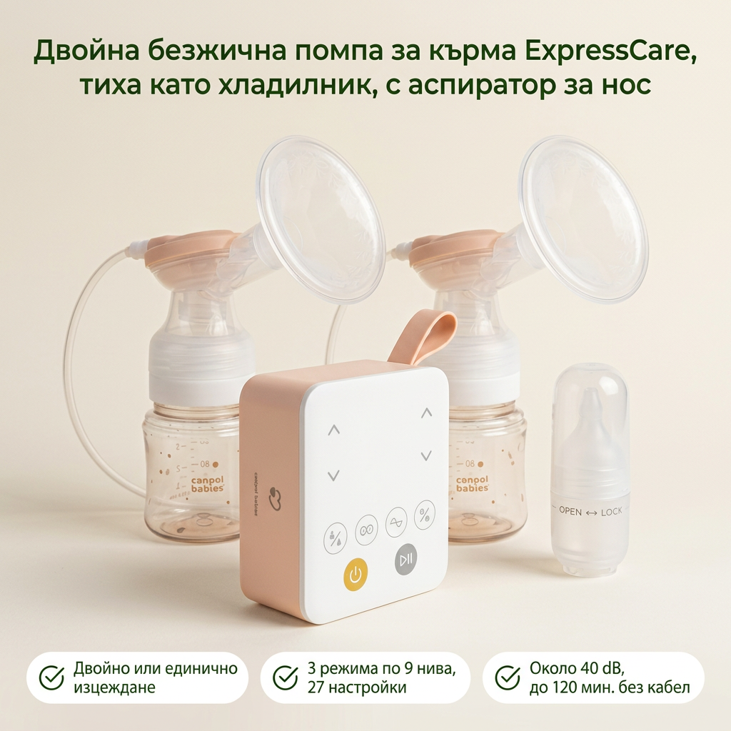 Двойна електрическа помпа за кърма Canpol babies ExpressCare – основни предимства