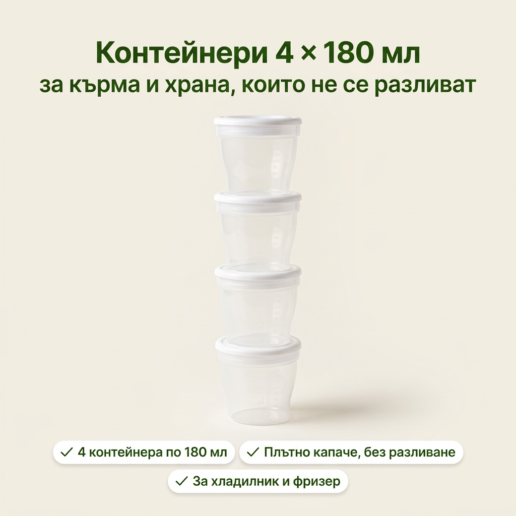 Контейнери за съхранение на кърма/храна Canpol babies, 4 бр. – основни предимства