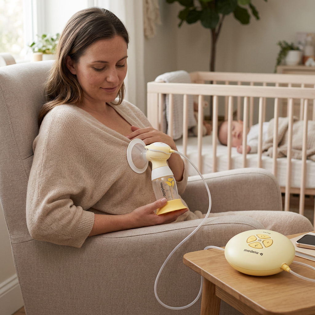 Електрическа двуфазна помпа за кърма Medela Swing Flex™ в реална употреба у дома