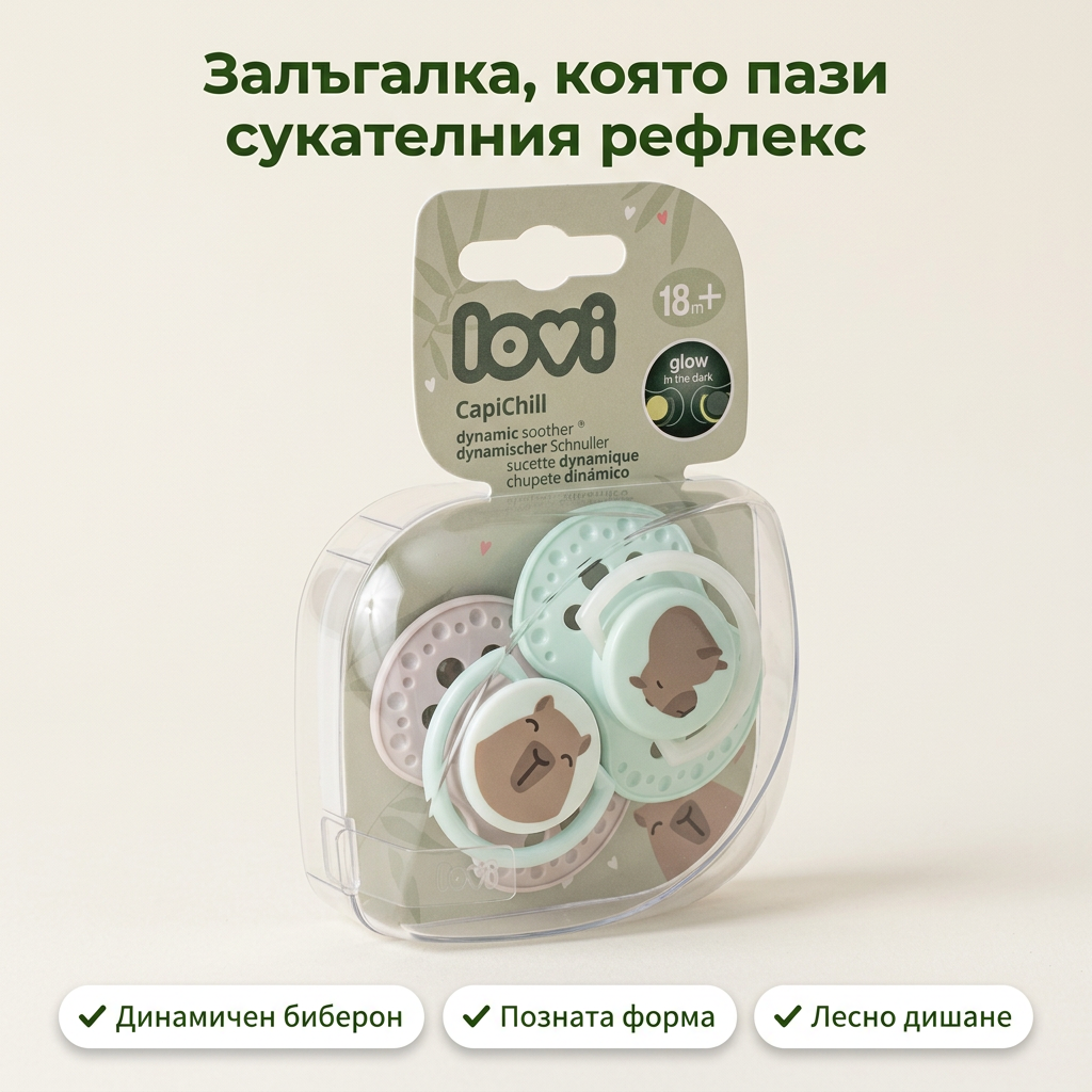 Силиконови залъгалки CapiChill Boy, LOVI, 2 бр., 18м+ – основна снимка