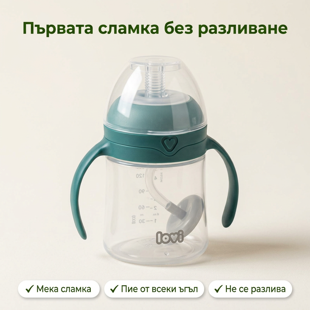 Чаша със сламка LOVI, Beginner, 150 мл, 6m.+ – основна снимка