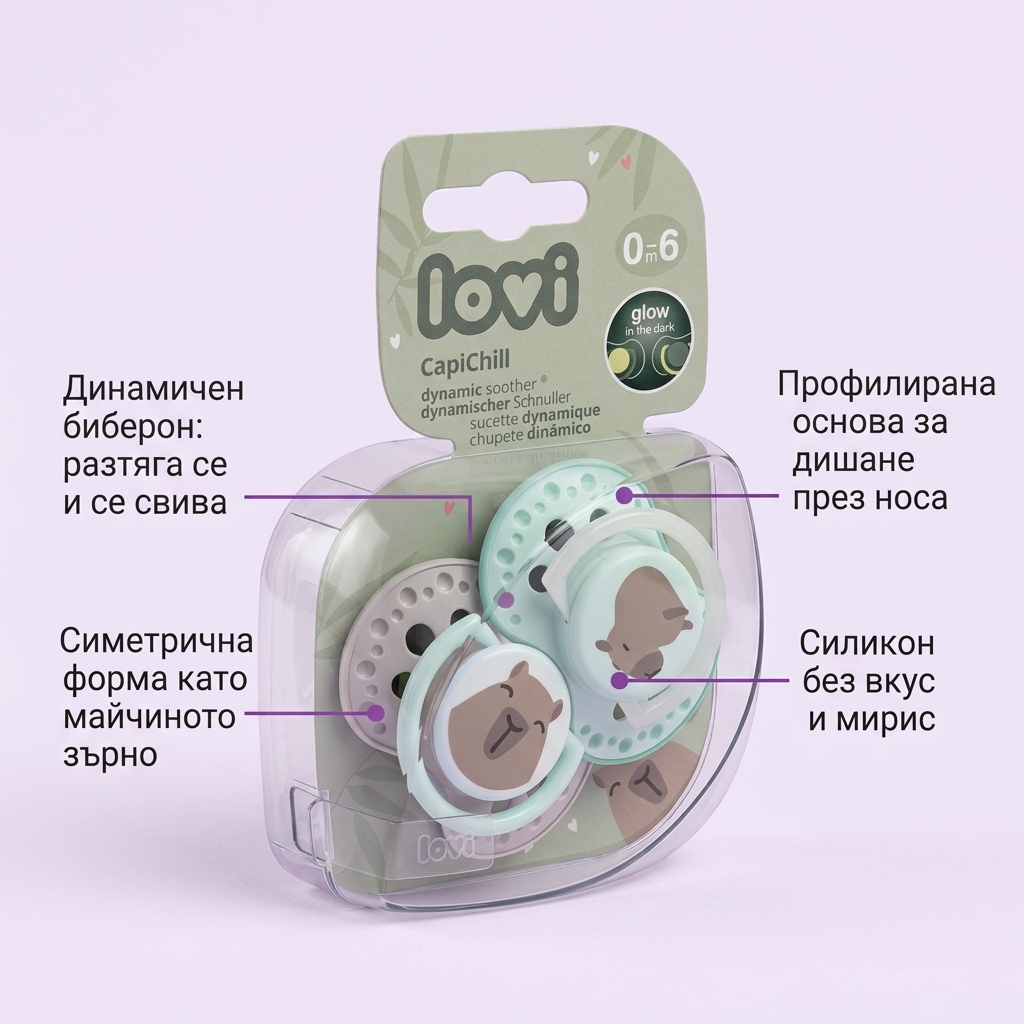 Силиконови залъгалки CapiChill Boy, LOVI, 2 бр., 0-6м – предимства