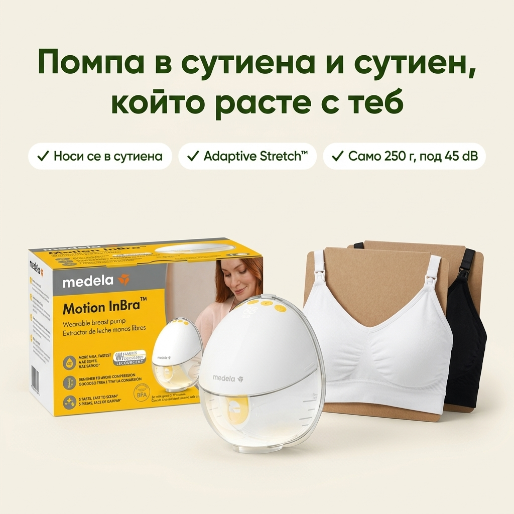 Комплект за кърмене Medela Motion InBra + сутиен за кърмене – основни предимства