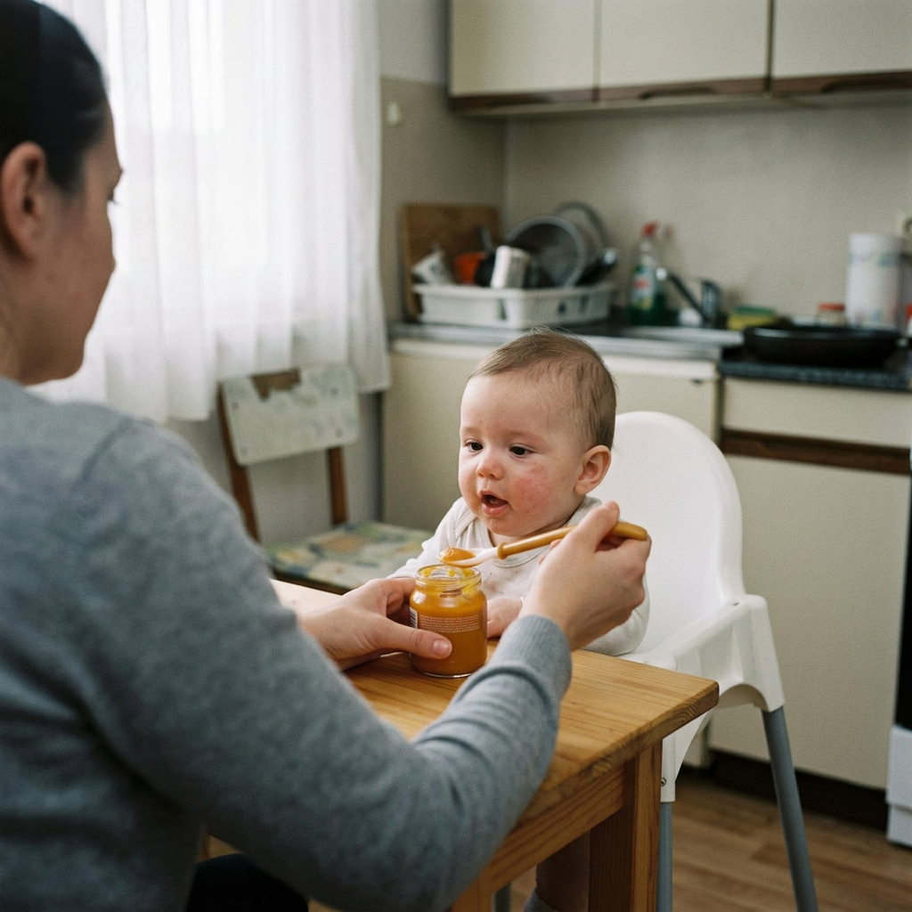 Силиконова лъжичка за хранене, Canpol babies – снимка в употреба у дома