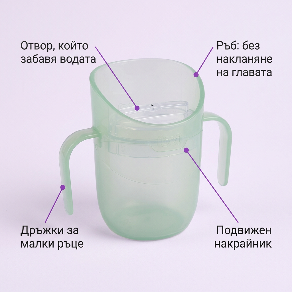 Неразливаща се чаша LOVI, Genius, Pistachio, 150 мл – предимства