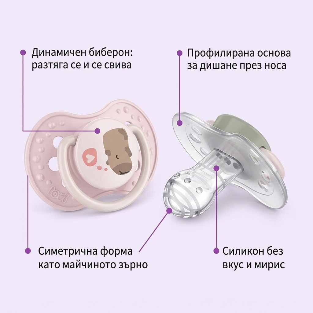 Силиконови залъгалки CapiChill Girl, LOVI, 2 бр., 6-18м – предимства