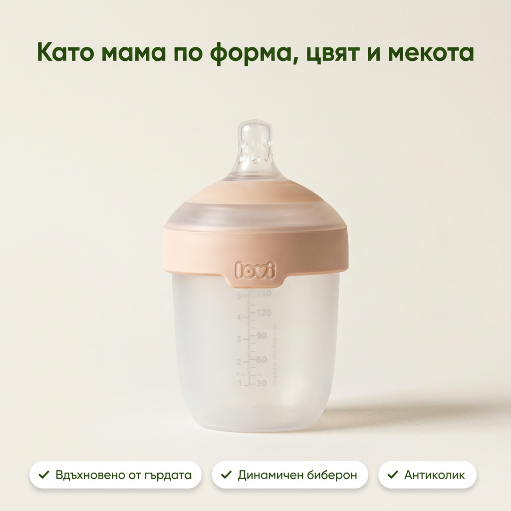 Шише за хранене Mammafeel, LOVI, 150 мл, 0м.+ – основна снимка