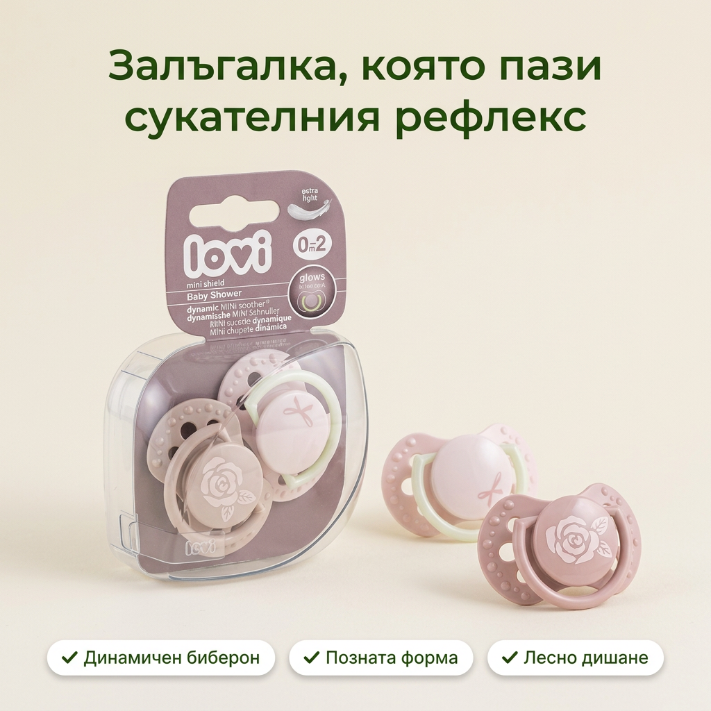 Силиконови залъгалки за новородени LOVI, Baby Shower Girl, 2 бр. – основна снимка