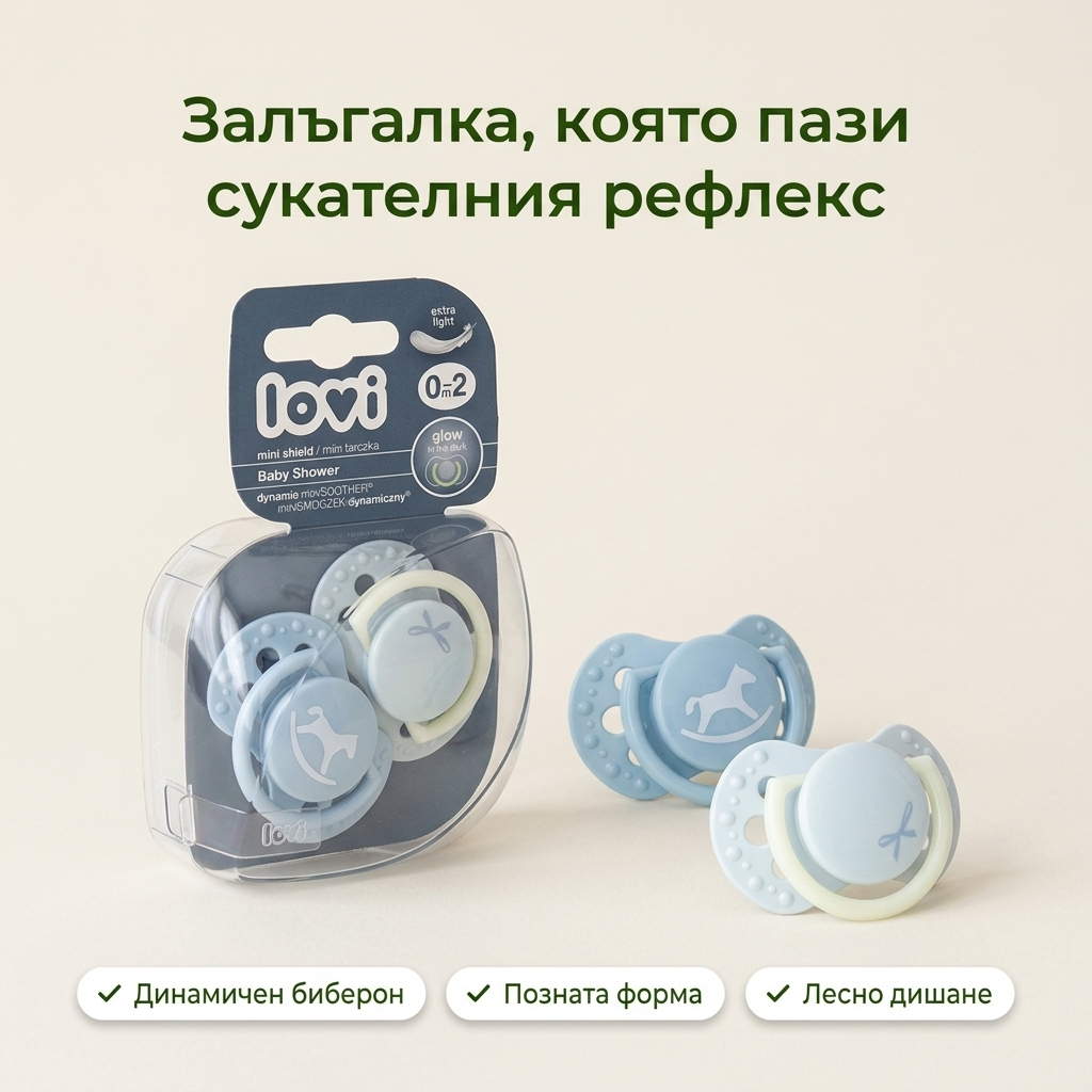 Силиконови залъгалки за новородени LOVI, Baby Shower Boy, 2 бр. – основна снимка