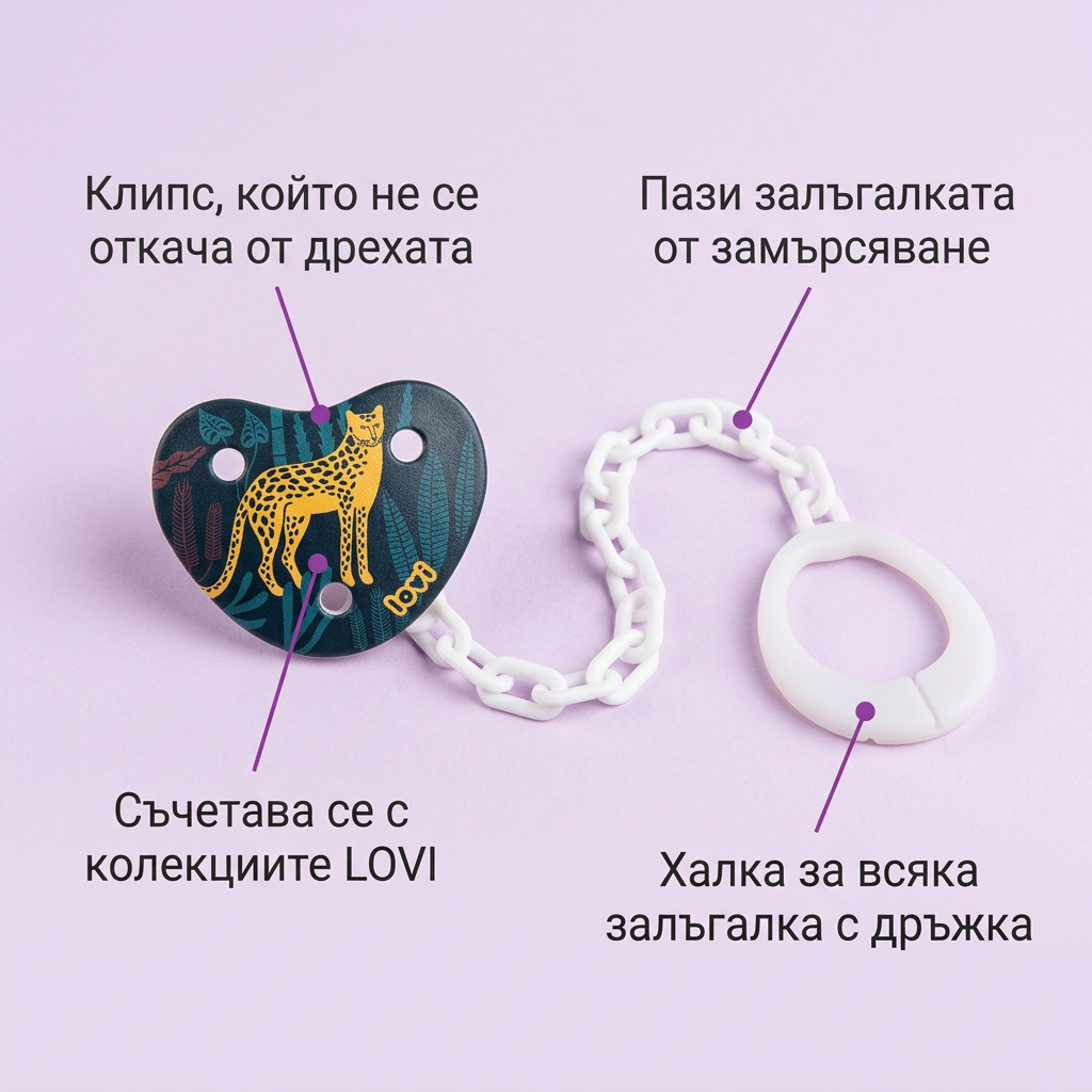 Клипс за залъгалка LOVI, Jungle Vibes – предимства