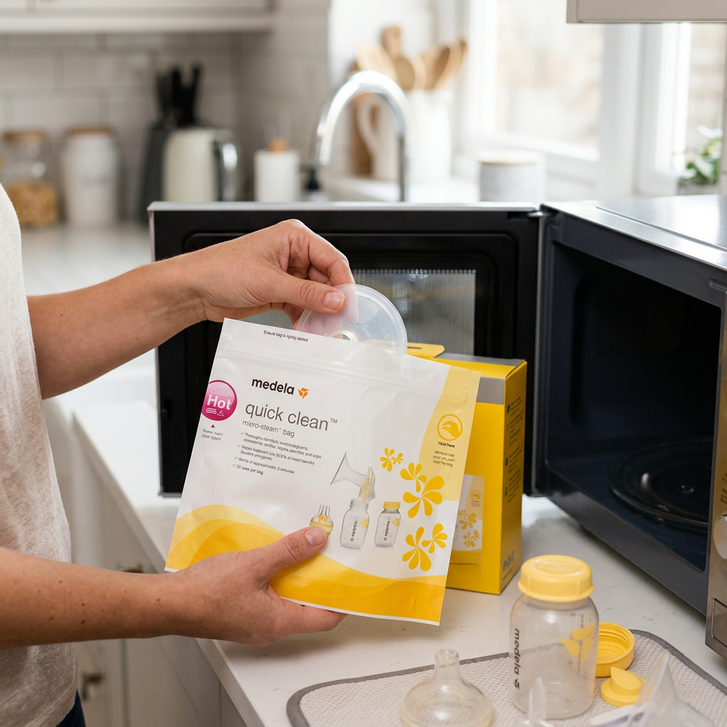 Пликчета за стерилизиране Medela, Quick Clean, 5 бр. в домашна обстановка