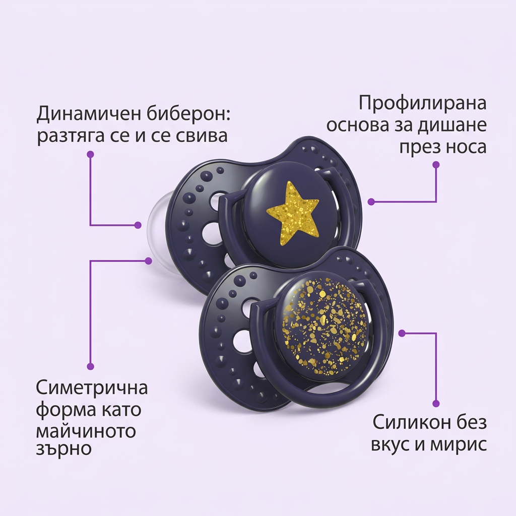 Силиконови залъгалки Stardust, LOVI, 2 бр., 18+ м – предимства