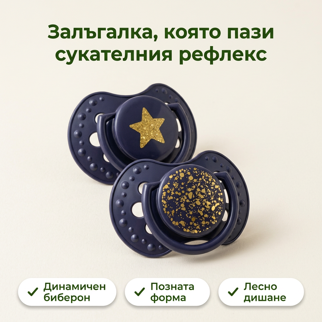 Силиконови залъгалки Stardust, LOVI, 2 бр., 18+ м – основна снимка