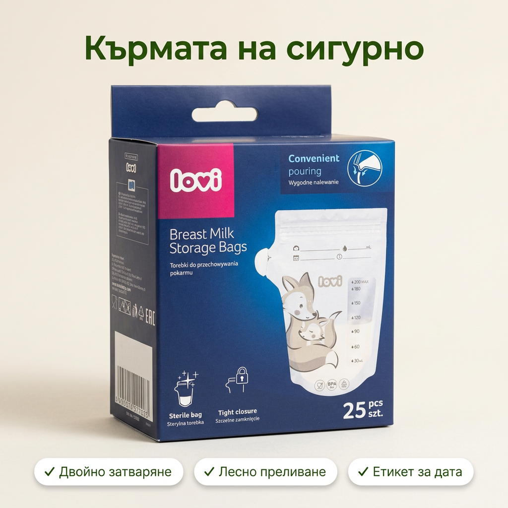 Пликчета за съхранение на кърма LOVI, 25 бр. – основна снимка
