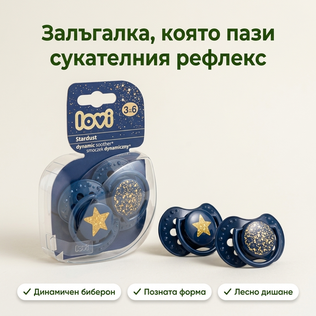 Силиконови залъгалки Stardust, LOVI, 2 бр., 3-6 м – основна снимка
