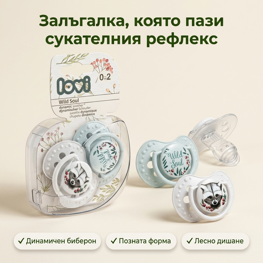 Силиконови залъгалки за новородено Wild Soul, LOVI, 2 бр., 0-2 м – основна снимка