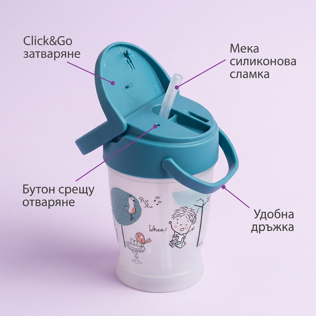 Чаша със сламка LOVI, Junior, Lovely Boy, 250ml., синя – предимства
