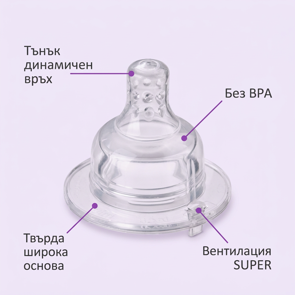 Силиконов биберон Dinamic Fast, LOVI, 2 бр., 9м+ – предимства