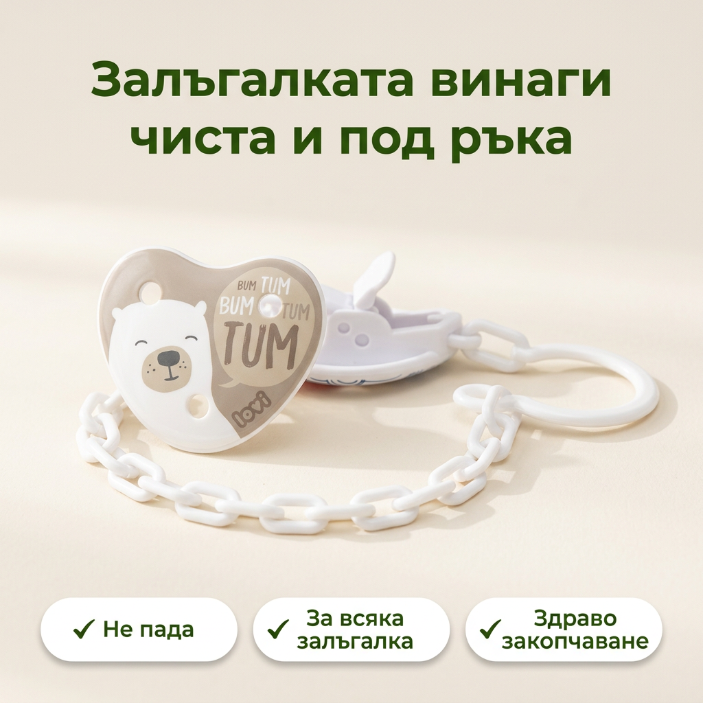 Клипс за залъгалка LOVI, Buddy Bear – основна снимка