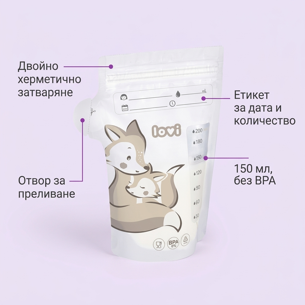 Пликчета за съхранение на кърма LOVI, 25 бр. – предимства