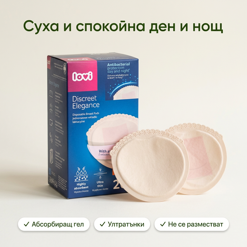 Подплънки за кърма с гел LOVI, Discreet Elegance, бежови, 20 бр. – основна снимка