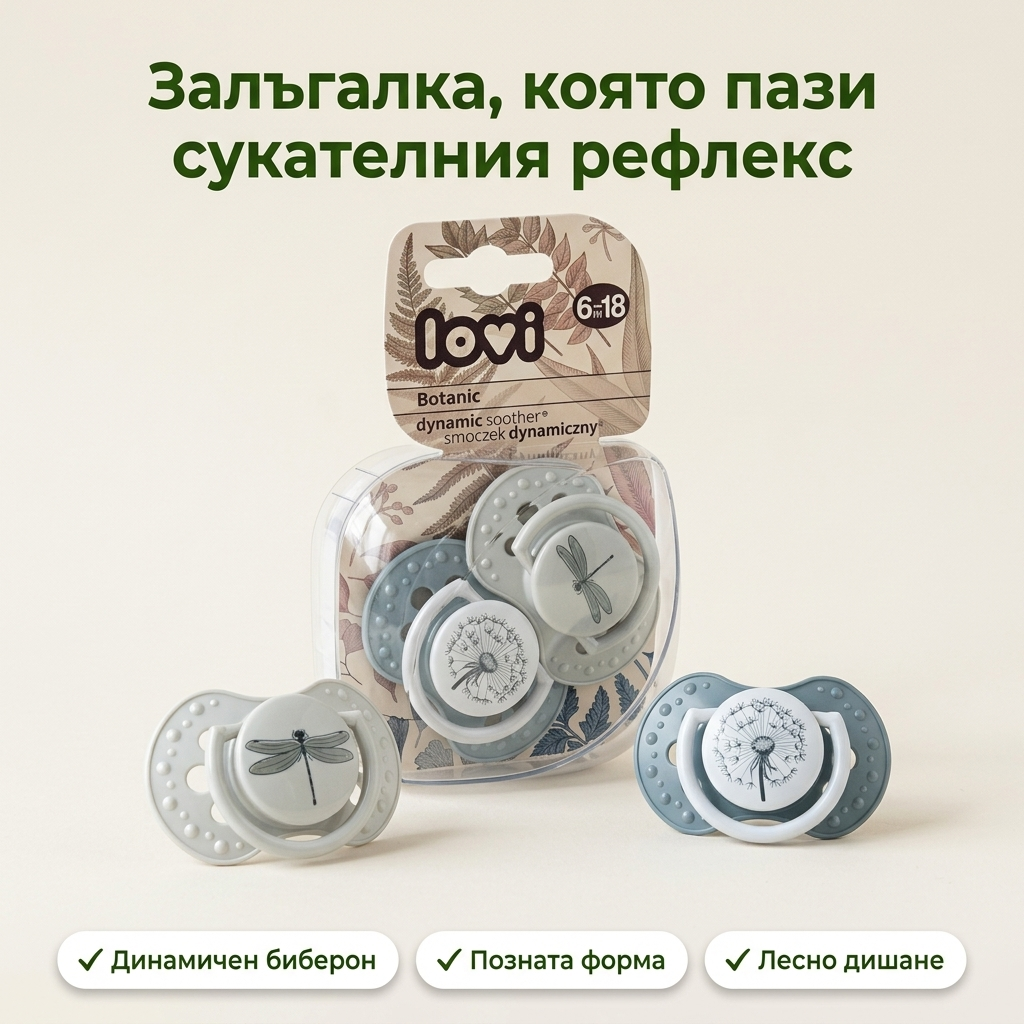 Силиконови залъгалки LOVI, Botanic, 2 бр., 6-18 м – основна снимка