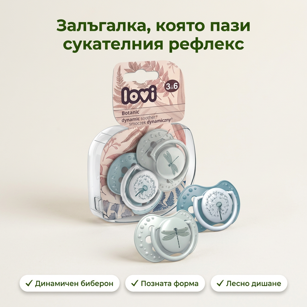 Силиконови залъгалки LOVI, Botanic, 2 бр., 3-6 м – основна снимка