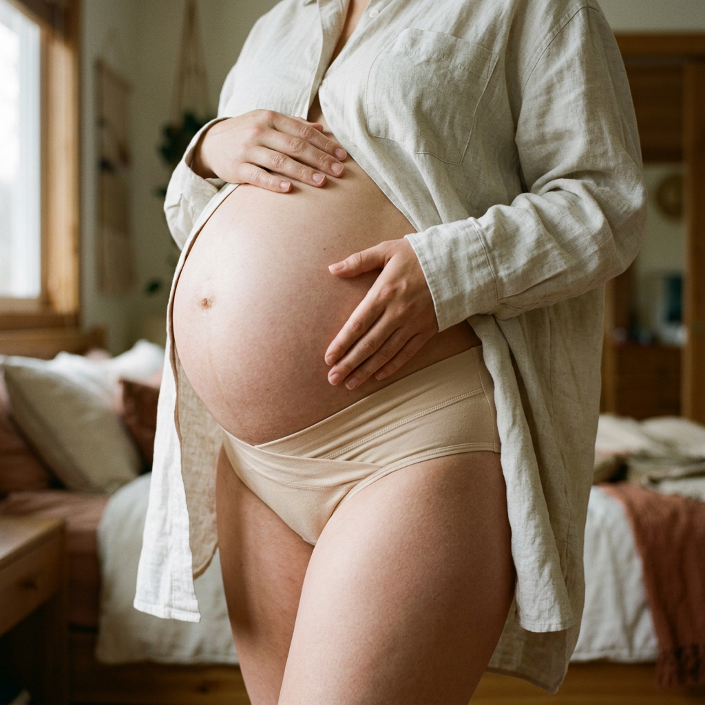 Бременна жена с бикини Canpol babies MumFit под корема
