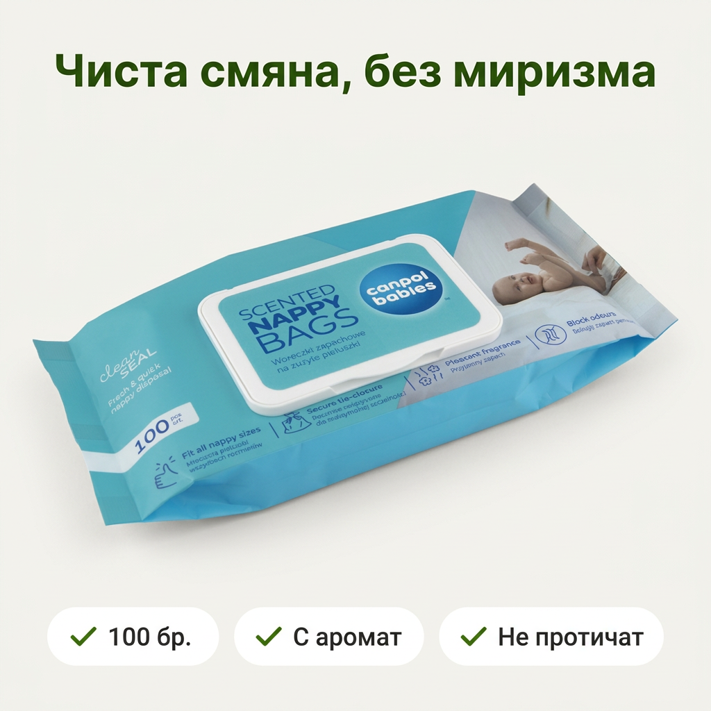 Ароматизирани торбички за пелени Canpol babies, 100 бр.