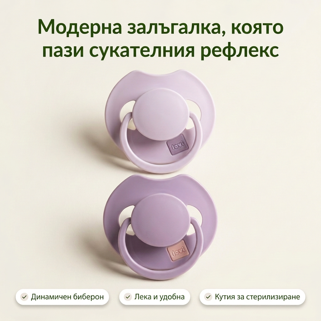 Силиконови динамични залъгалки Prime Lilac, LOVI, 18м+ – основна снимка