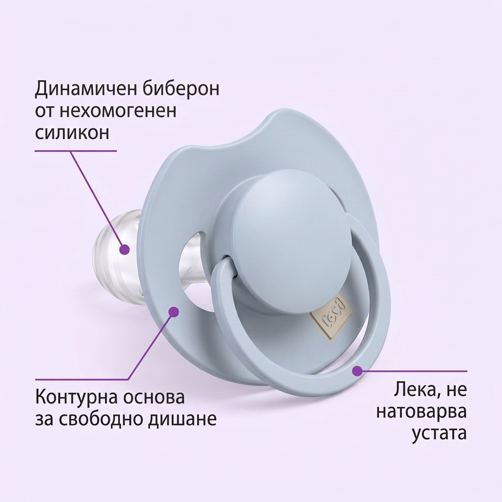 Силиконова динамична залъгалка Prime Baby Blue, LOVI, 0-6 м – предимства