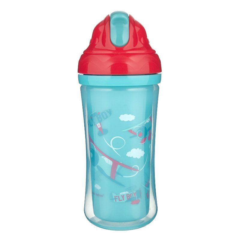 Чаша със силиконова сламка Canpol babies, Planes, 260 мл, 12м+