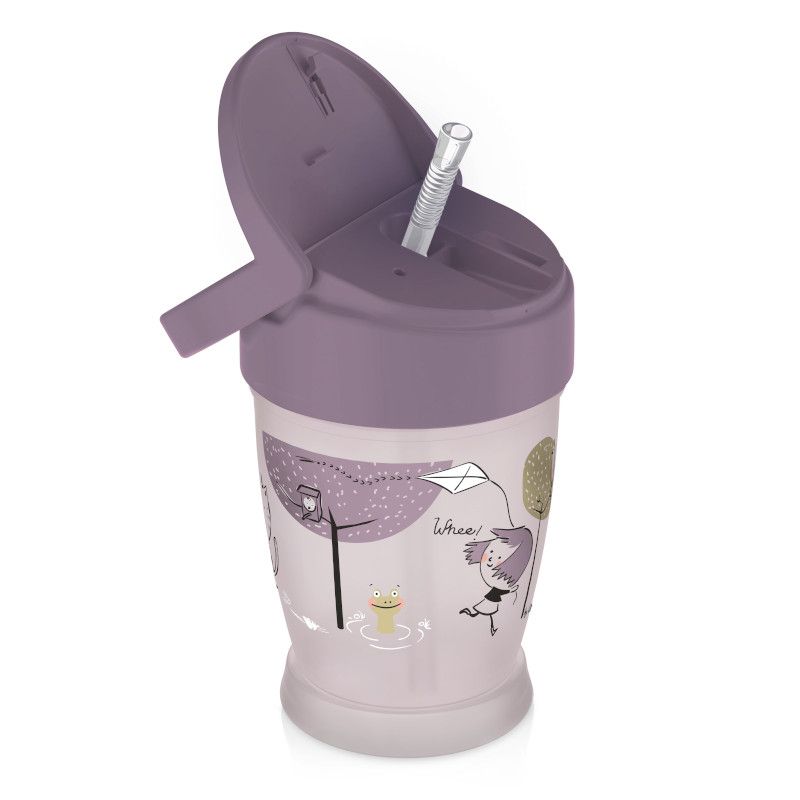 Чаша със сламка LOVI, Junior, Lovely Girl, 250ml., розова