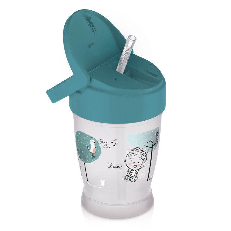 Чаша със сламка LOVI, Junior, Lovely Boy, 250ml., синя