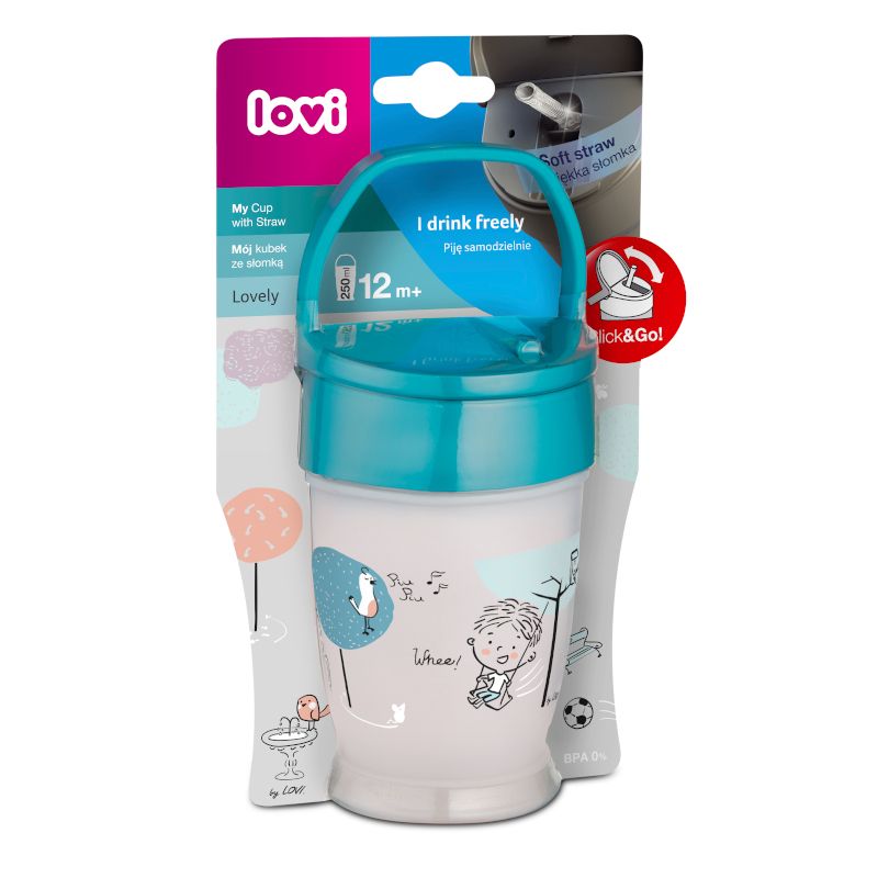 Чаша със сламка LOVI, Junior, Lovely Boy, 250ml., синя – 3