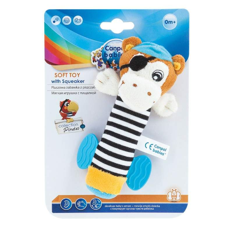 Мека играчка със свирка Canpol babies, Pirates, 0м+, маймуна – 2