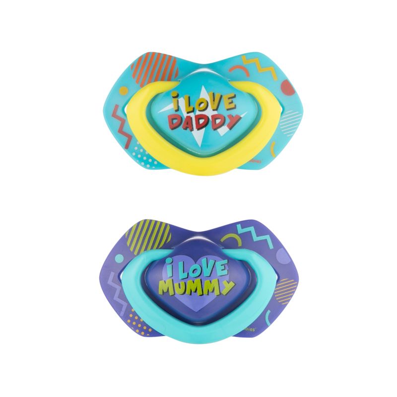 Симетрични залъгалки Canpol babies, Neon Love, 6-18м