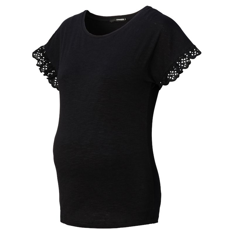 Блуза за бременни с къс ръкав Supermom, Broderie – 3