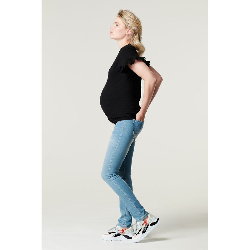Блуза за бременни с къс ръкав Supermom, Broderie – 4