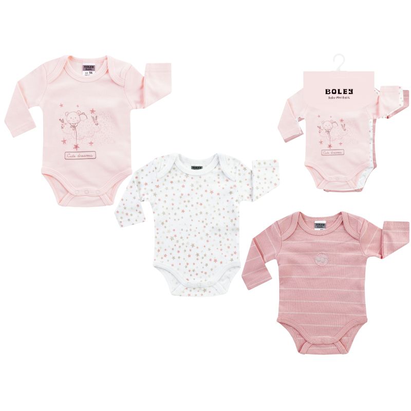 Боди с дълъг ръкав, 3 бр. Jacky, Boley, Multipacks Girls