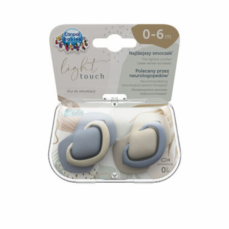 Симетрични залъгалки Canpol babies, Pure Color, 0-6м