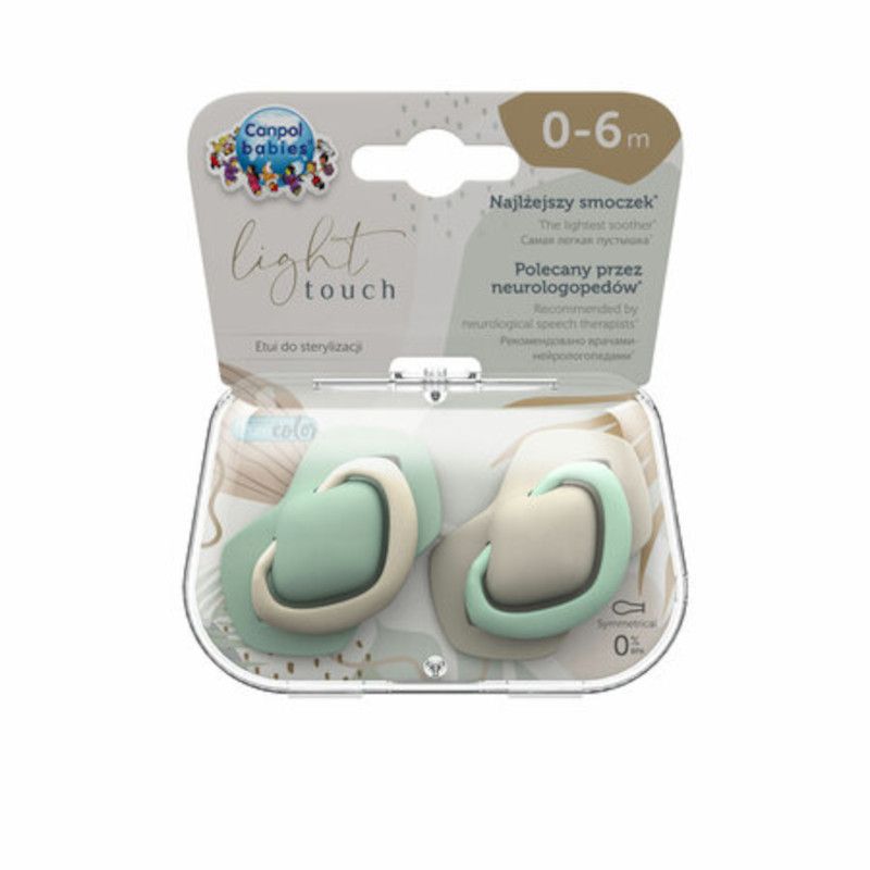 Симетрични залъгалки Canpol babies, Pure Color, 0-6м