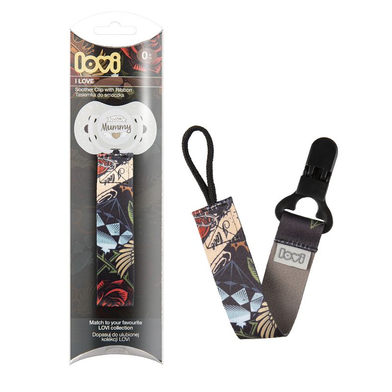 Клипс за залъгалка с лента LOVI, I Love – 2