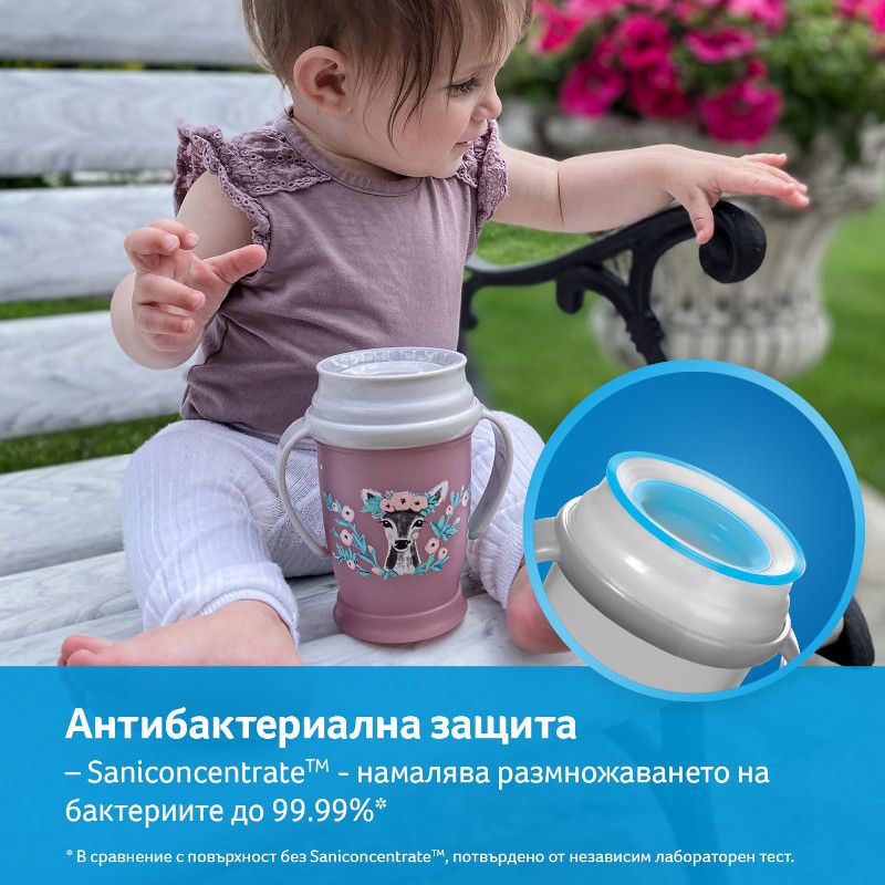Неразливаща се чаша с дръжки 360 LOVI, Wild Soul, 250 мл, 9м+ – 7