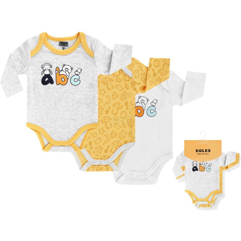 Боди с дълъг ръкав, 3 бр. Jacky, Boley, Unisex
